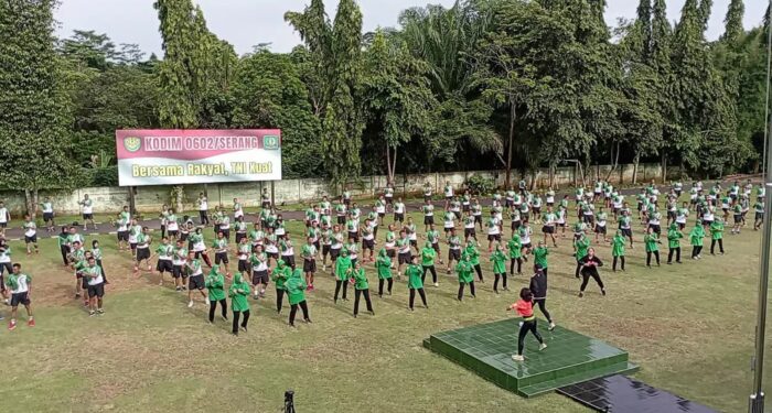 Jaga Kesehatan, Personel Kodim 0602/Serang Lakukan Senam SKJ 88