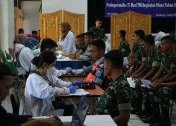 Donor Darah TNI Bakorda Bandung, Hasilkan Ratusan Labu Darah