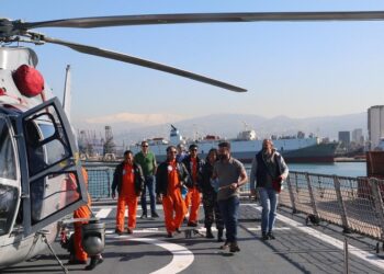 Heli HS-1305 o/b KRI Diponogoro-365 Ikuti “Safety Inspection” PBB