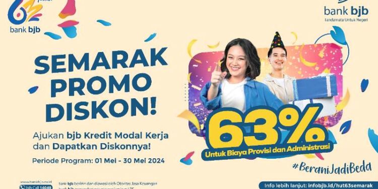Rayakan HUT ke 63, bank bjb Ngasih Diskon Gede 63 Persen