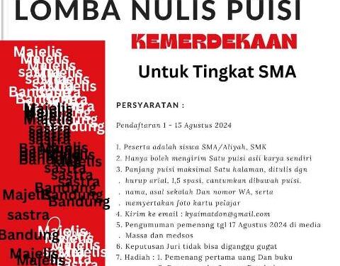 MSB Gelar Lomba Nulis Puisi Tingkat SMA, Raih Hadiah Jutaan Rupiah