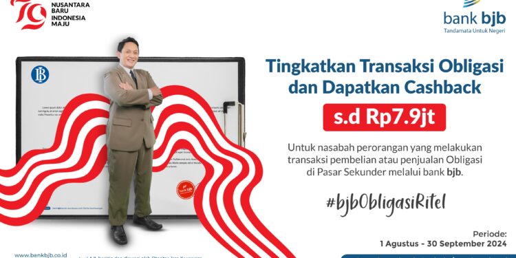 Semarak HUT RI ke 79, Pembelian Obligasi bank bjb, Dapat Cashback Jutaan Rupiah