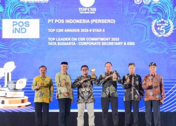 PT Pos Indonesia Raih Penghargaan TOP CSR Awards 2025