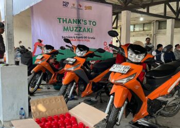 Kolaborasi Baznas Jabar-PosIND Hadirkan Layanan Servis dan Ganti Oli Gratis Untuk Para Kurir